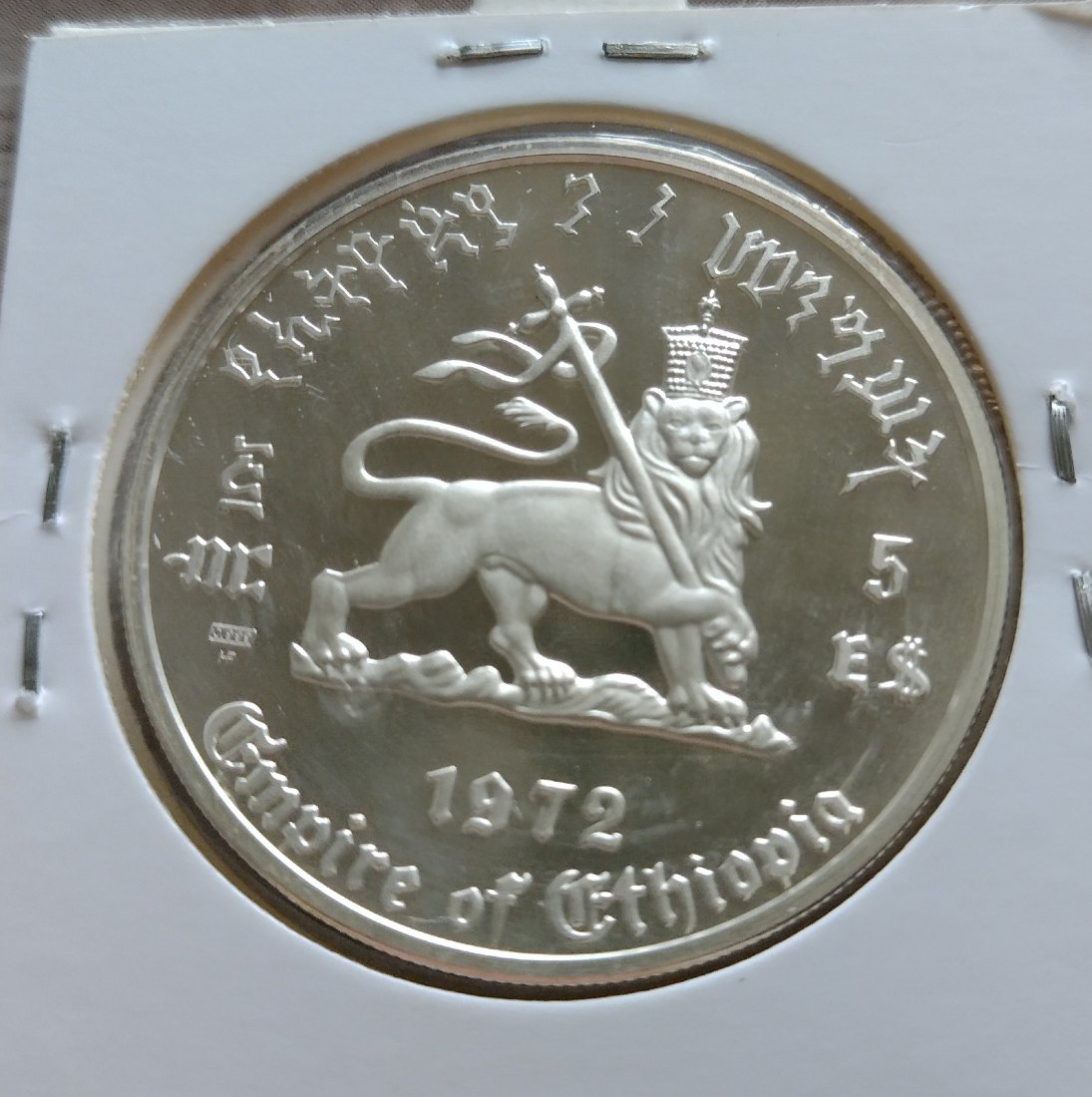  Silbermünze, Äthiopien, 5 Birr 1972   