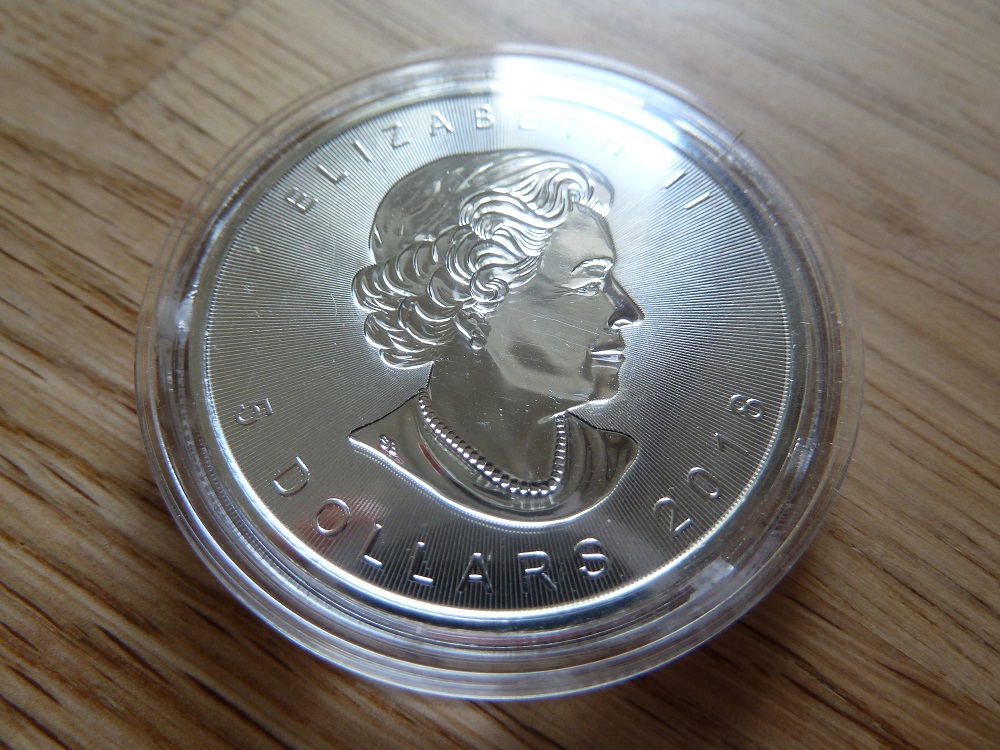  Canada 5 Dollars 2018 Maple Leaf Incused 1 OZ .9999 Silber   