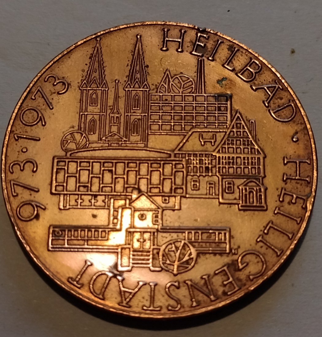  Kupfermedaille, ca 19 Gramm 33mm, Heilbad Heiligenstadt, 1973   