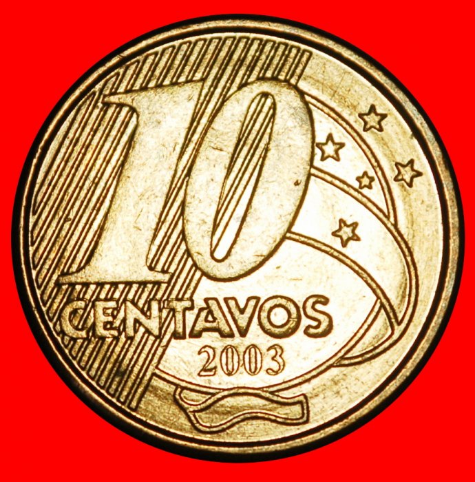  Ⰺ SOUTHERN CROSS (1998-2025): BRAZIL★10 CENTAVOS 2003 DIES I2 B! MINT LUSTRE★LOW START ★ NO RESERVE!   