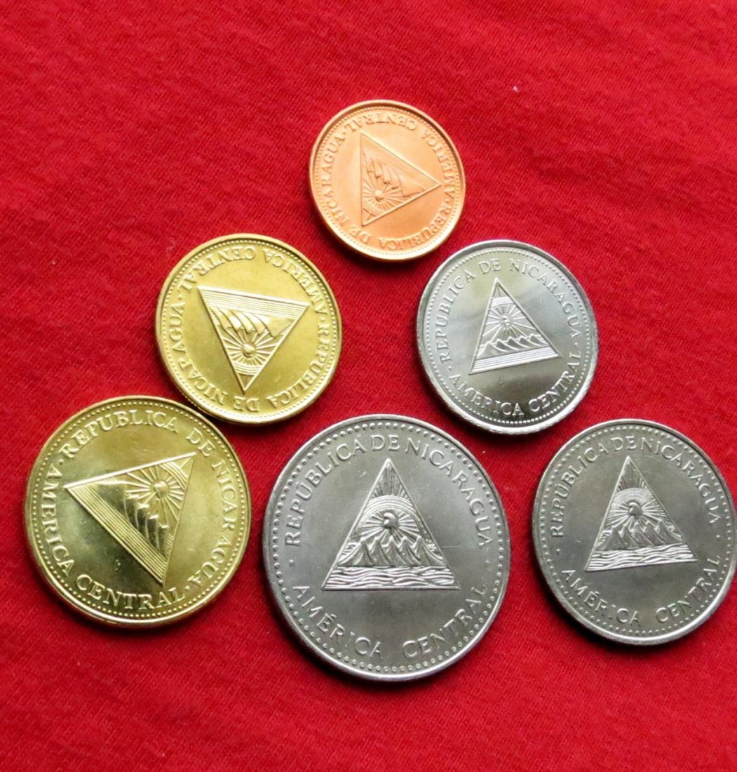  Nicaragua 5 10 25 50 cents 1 5 cordoba -1997-2002-2007   