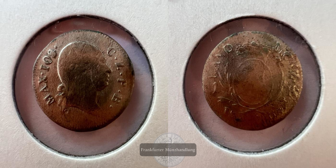  Deutschland 1 Kreuzer - Maximilian IV Joseph 1805 FM-FRANKFURT KM#668 Feinsilber: 0,144g   