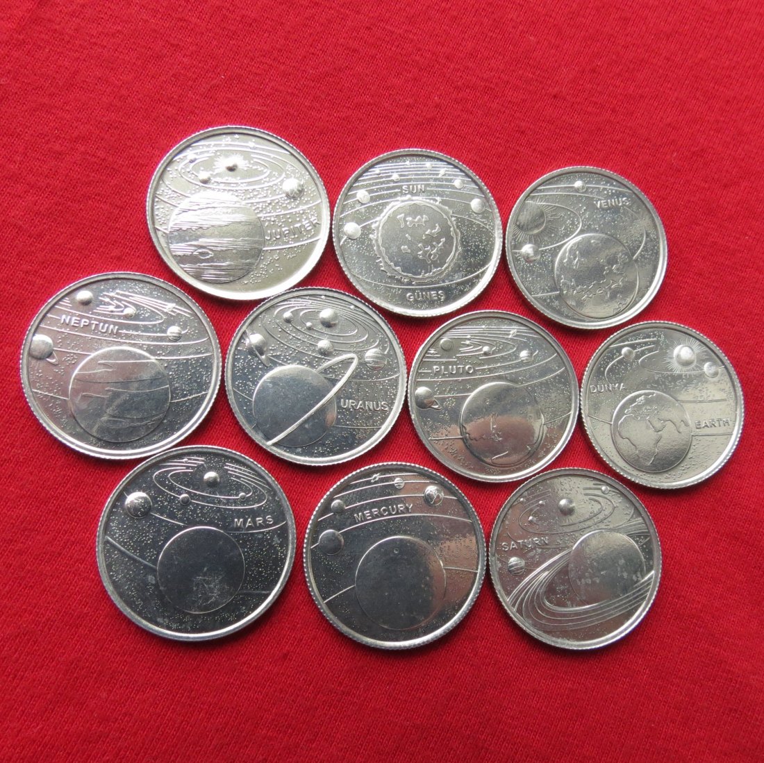  Turkey 10 x 1 Kurus 2022 solar system   