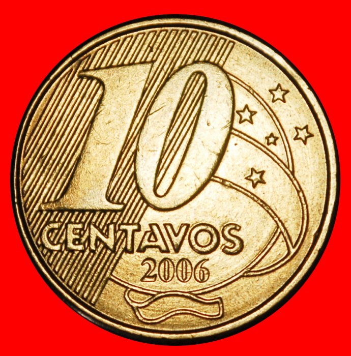 ⰊSOUTHERN CROSS (1998-2025):BRAZIL★10 CENTAVOS 2006! DIES II B! MINT LUSTRE★LOW START! ★ NO RESERVE!   