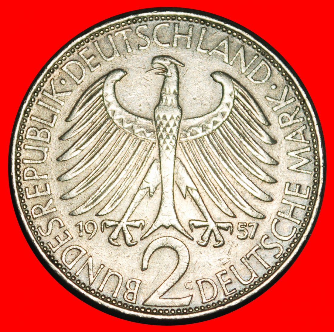  Ⰺ NOBEL PRIZE 1918: GERMANY★2 MARKS 1957G MAX PLANCK (1858-1947) DIE A BADEN★LOW START ★ NO RESERVE!   