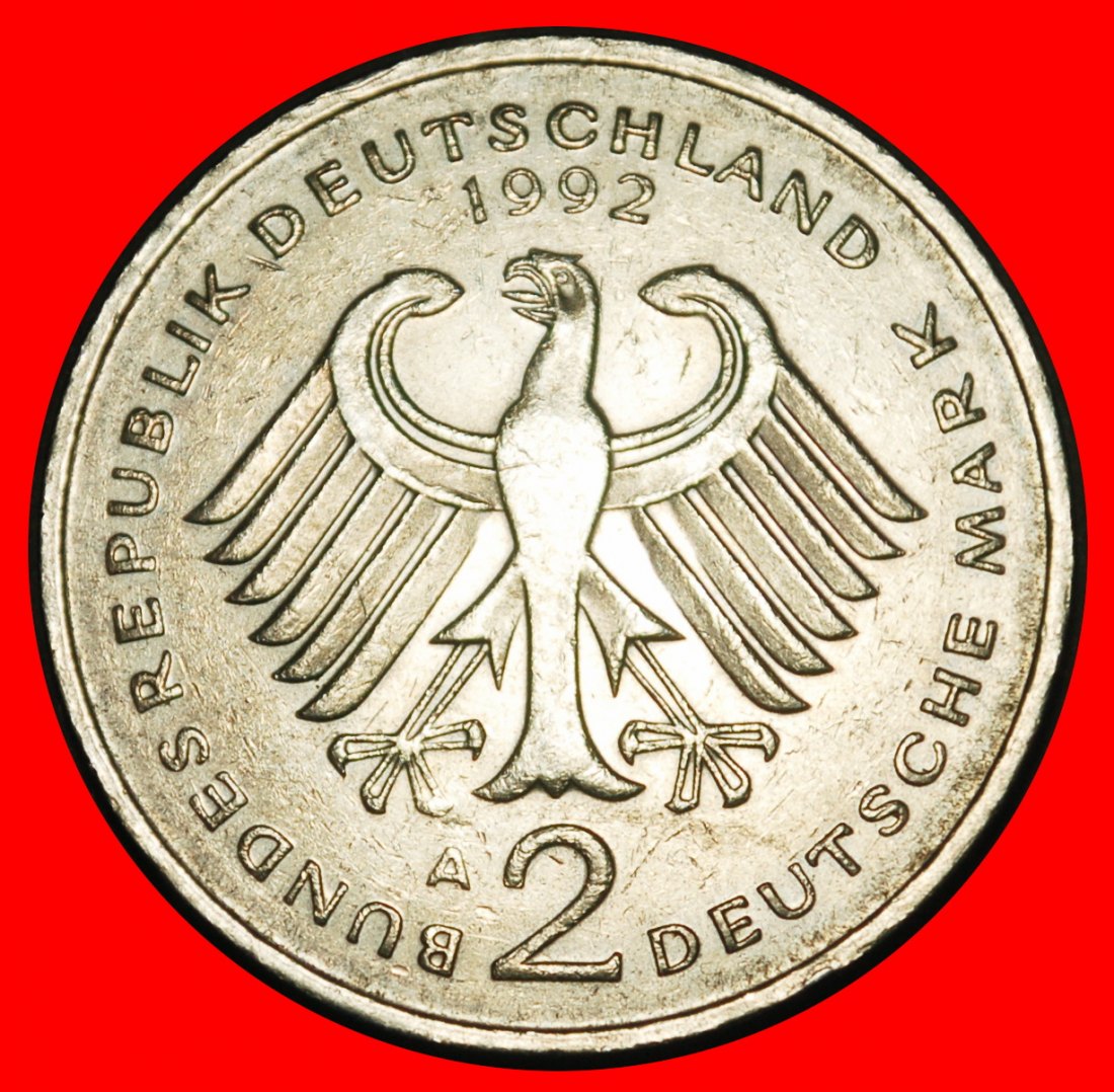  Ⰺ NOT FOOTBALL ERHARD 1948-1988: GERMANY ★ 2 MARKS 1992A B r2! PRUSSIA! ★LOW START ★ NO RESERVE!   
