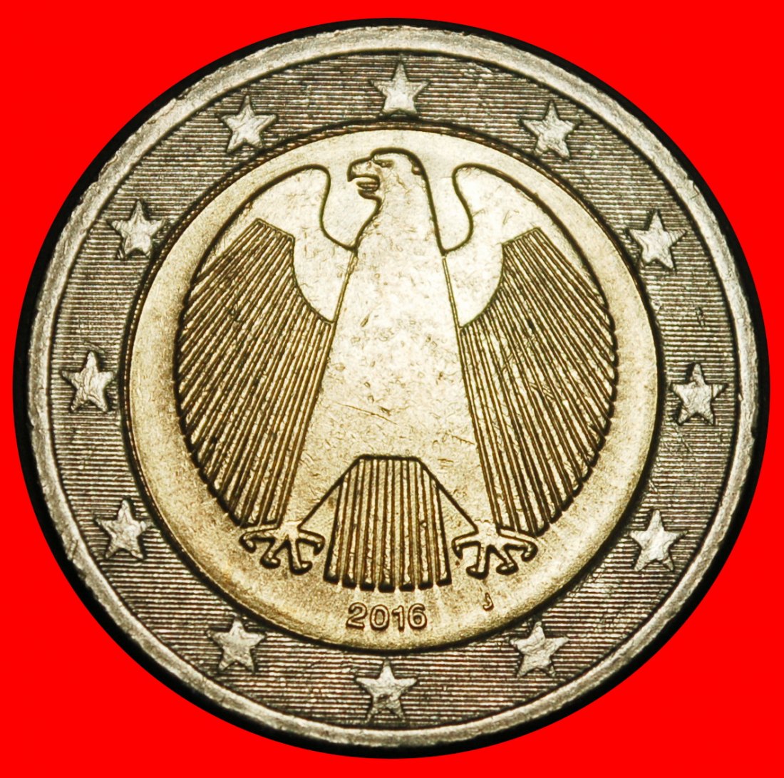 Ⰺ NICHT-PHALLISCHE TYP (2008-2026): DEUTSCHLAND ★ 2 EURO 2016J HAMBURG! STEMPEL I!★OHNE VORBEHALT!