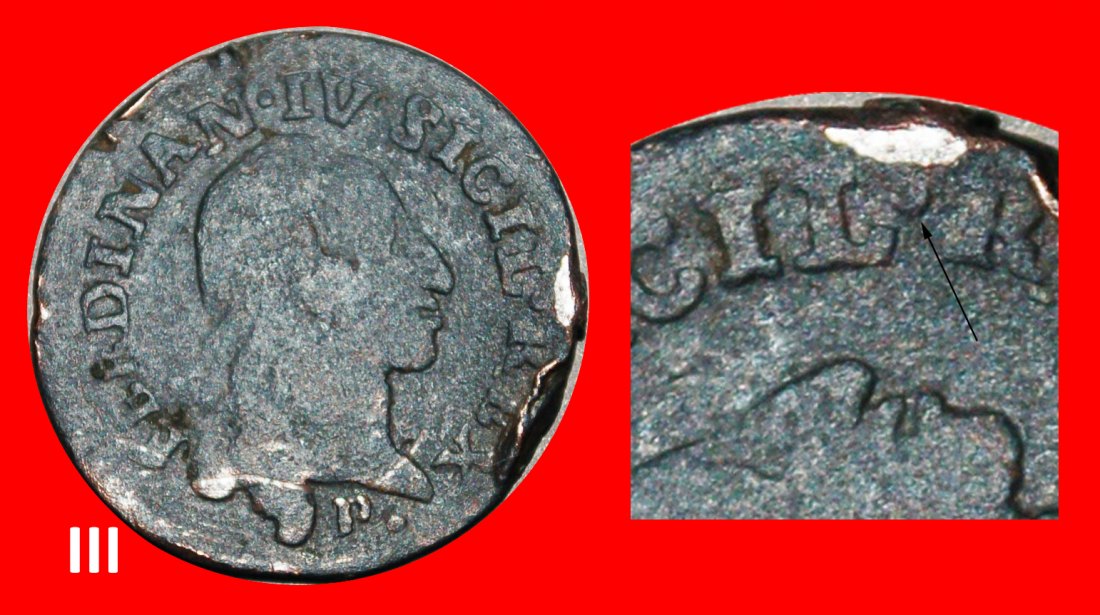  Ⰺ GRAPE (1788-1792): ITALY ★ 4 CAVALLI 1791! NAPLES FERDINAND IV (1759-1799,★LOW START ★ NO RESERVE!   