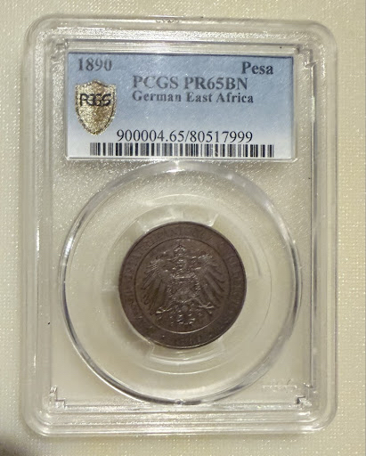 1 Pesa Deutsch Ostafrika 1890 PCGS PF65BN