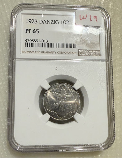  10 Pfennig 1923 Danzig NGC PF65   