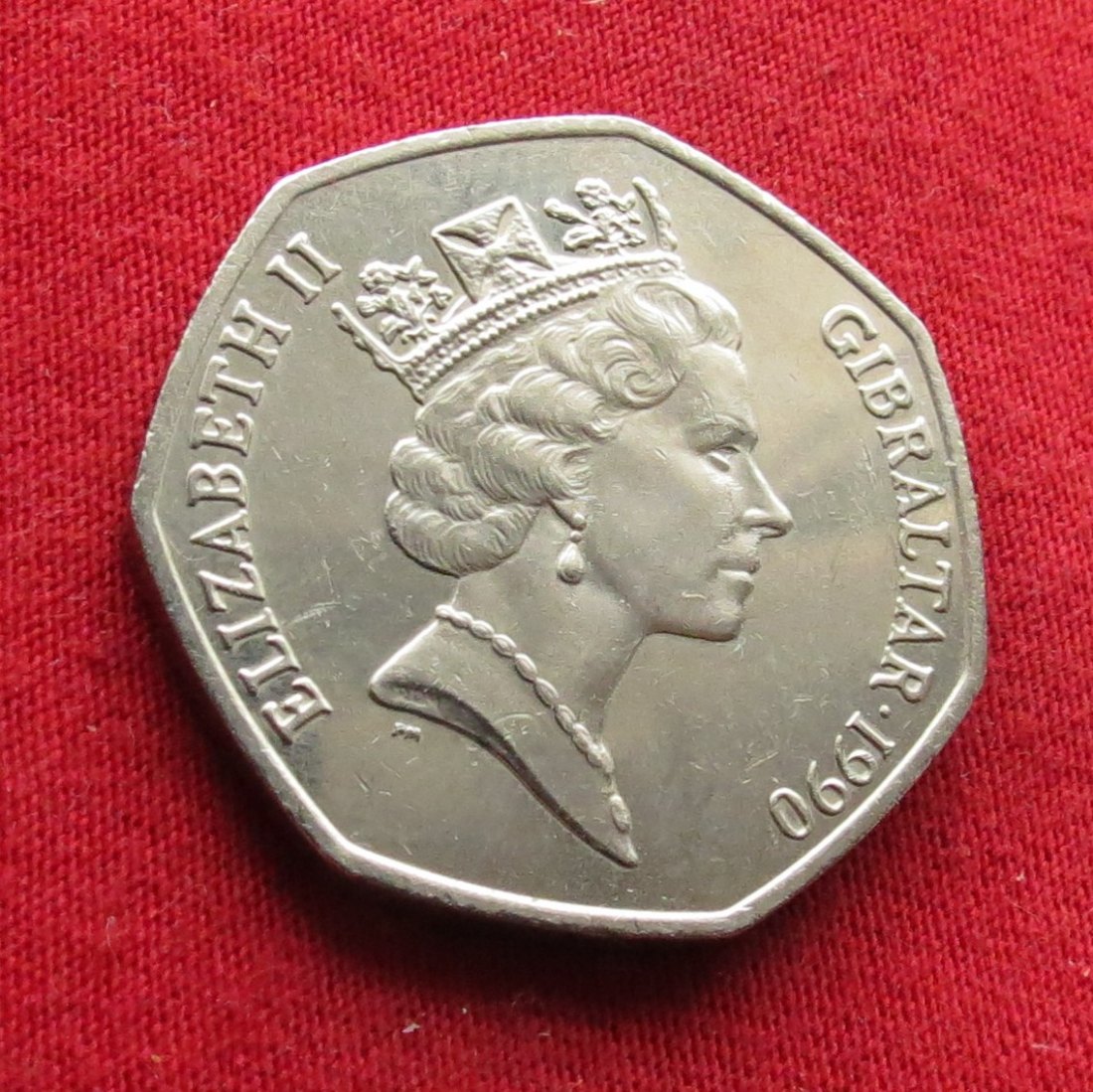  Gibraltar 50 Pence 1990 Christmas   