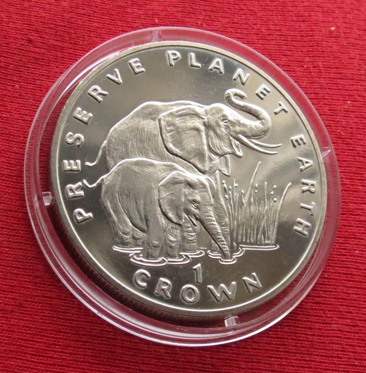 Gibraltar 1 crown 1994 elephants