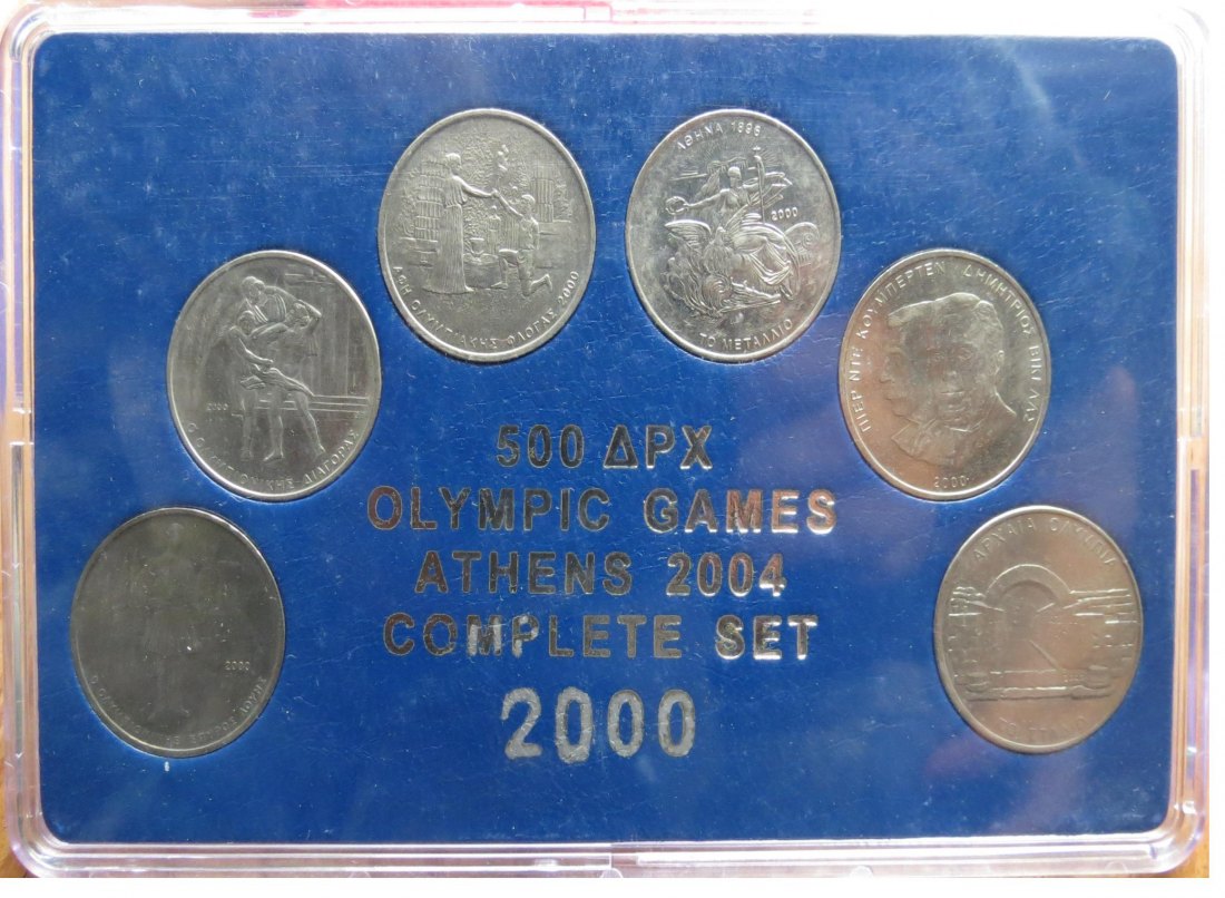 Greece 6 x 500 Drachmas 2000 Olympiad 2004