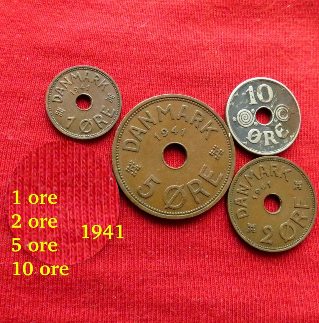 Faroe Islands 1 2 5 10 ore 1941 Denmark