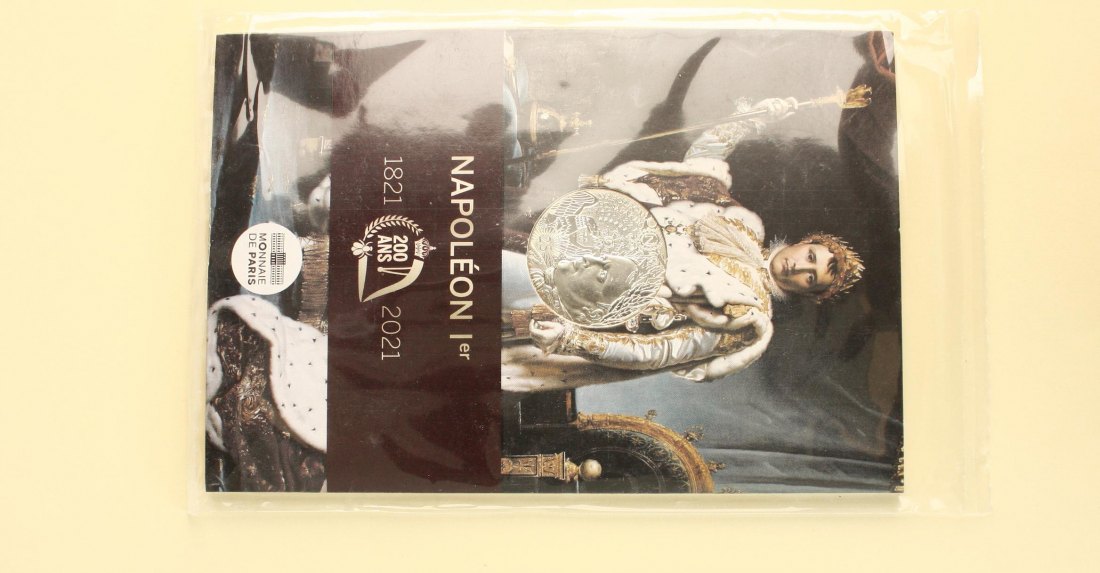  Frankreich: 10 € 2021 auf Napoleon Bonaparte, 17 Gramm 333er, im Blister originalverpackt   