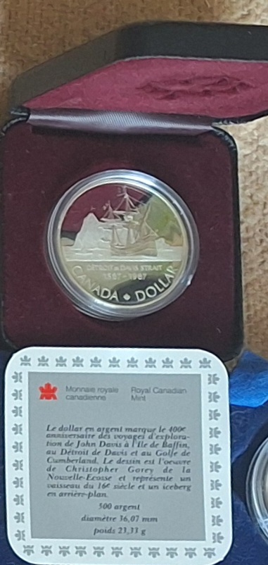  Kanada, Dollar 1987 Elizabeth II Silber 500er = 11,67g fein gekapselt   