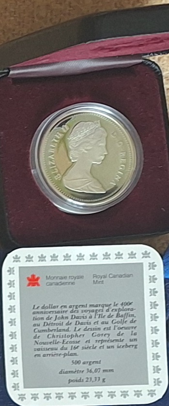  Kanada, Dollar 1987 Elizabeth II Silber 500er = 11,67g fein gekapselt   