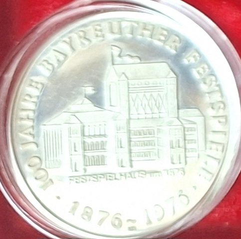  Medaille 100 Jahre Bayreuther Festspiele 1976 Silber   