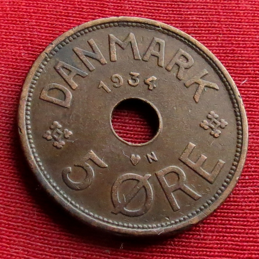  Denmark 5 ore 1934   