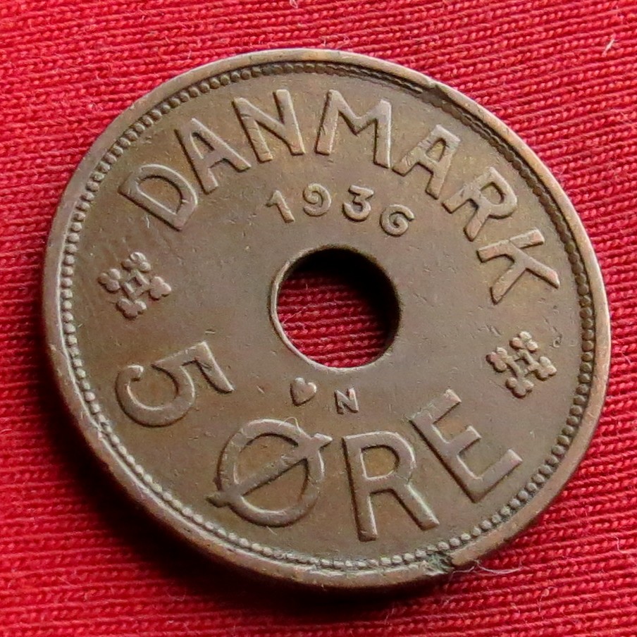 Denmark 5 ore 1936