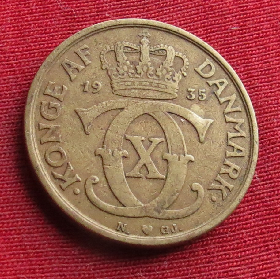  Denmark 1 krone 1935 #3   