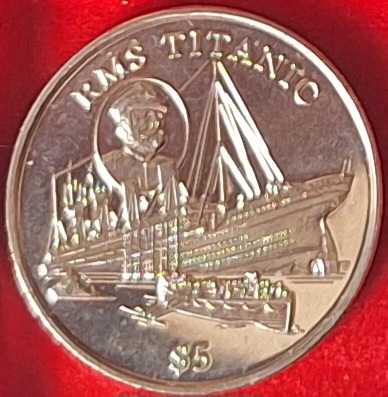  Liberia, 5 Dollar, 1998 Gedenkausgabe unedel   