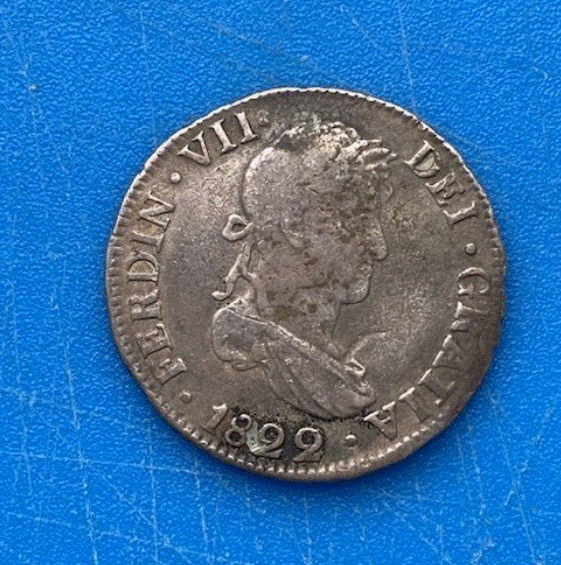  SILBER - Spanien / Spanische Kolonien 2 Reales 1822  Ferdinand VII.   