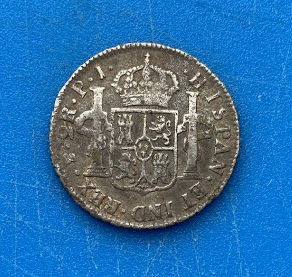  SILBER - Spanien / Spanische Kolonien 2 Reales 1822  Ferdinand VII.   
