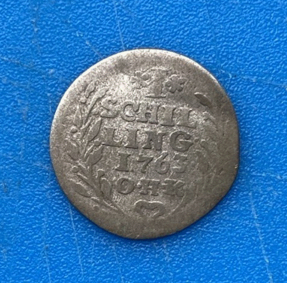  SILBER - Freie und Hansestadt Hamburg 1 Schilling 1763 O.H.K. Hamburger Burg   