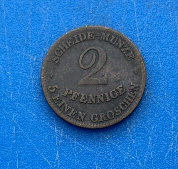  Sachsen-Coburg und Gotha 2 Pfennige 1856 F Gekröntes Landeswappen   