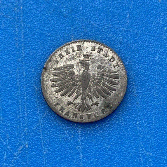  SILBER - Freie Stadt Frankfurt 1 Kreuzer 1842 Frankfurter Adler &Eichenkranz   