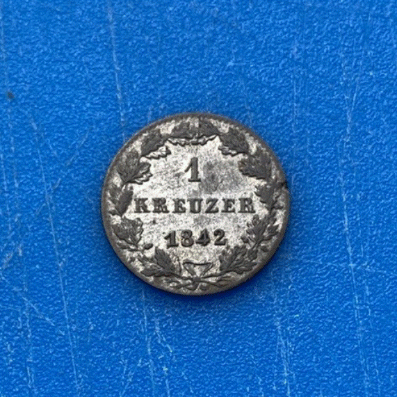  SILBER - Freie Stadt Frankfurt 1 Kreuzer 1842 Frankfurter Adler &Eichenkranz   