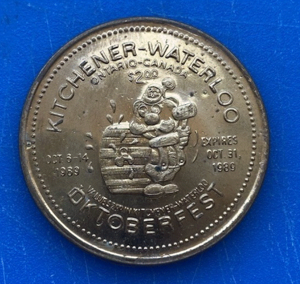  Kanada (Kitchener-Waterloo) 2 Dollars 1989 Oktoberfest & 20 Jahre Bogenschützen   