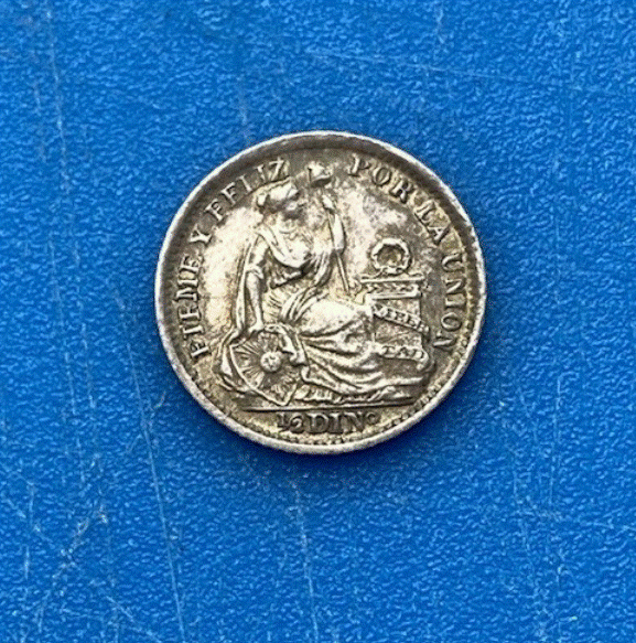  SILBER - Peru 1/2 Dinero 1903 LIMA J.F. Sitzende Freiheit (Libertad)   