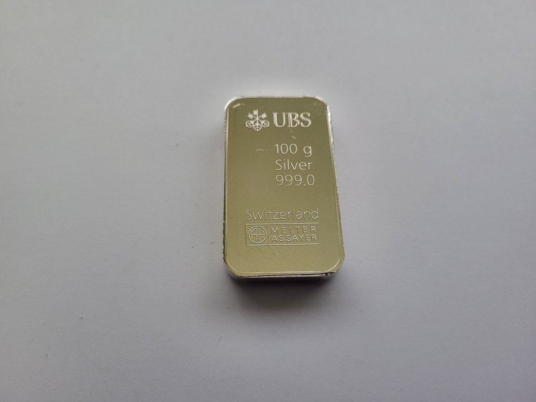  Silberbarren 100 g Melter Assayer UBS Ag 999,0 silber Schweiz Spittalgold9800 (4997)   