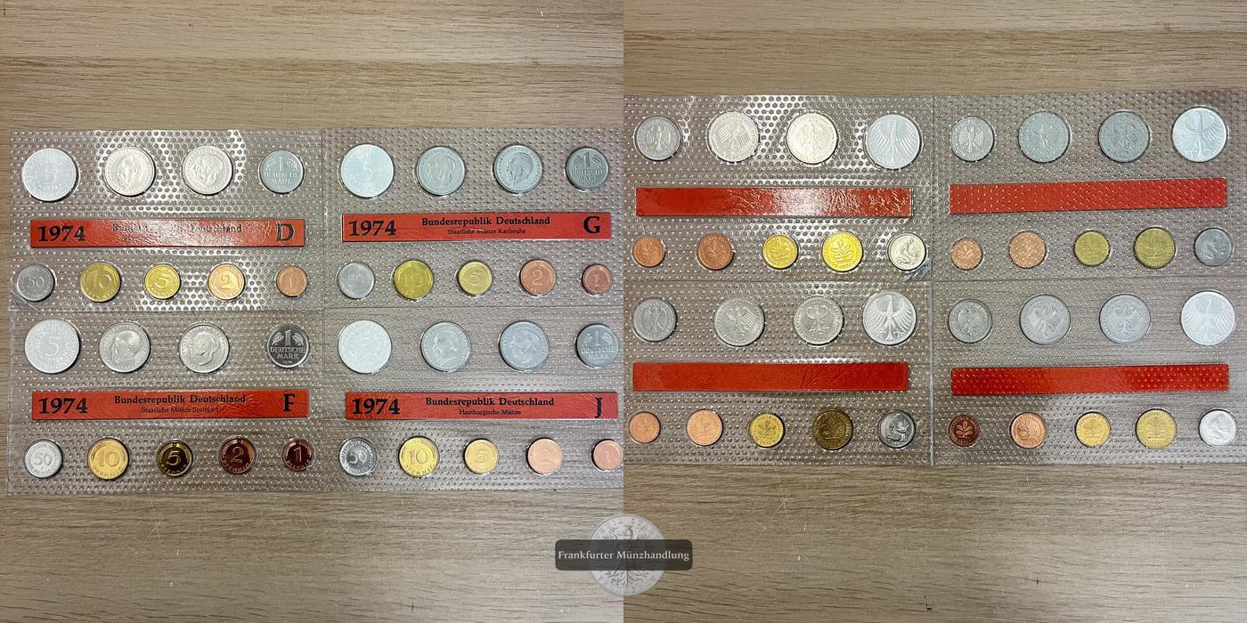  LOT: KMS 1974 Bundesrepublik 5 Deutsche Mark G J D F FM-FRANKFURT KM#112 Feinsilber: 28g   