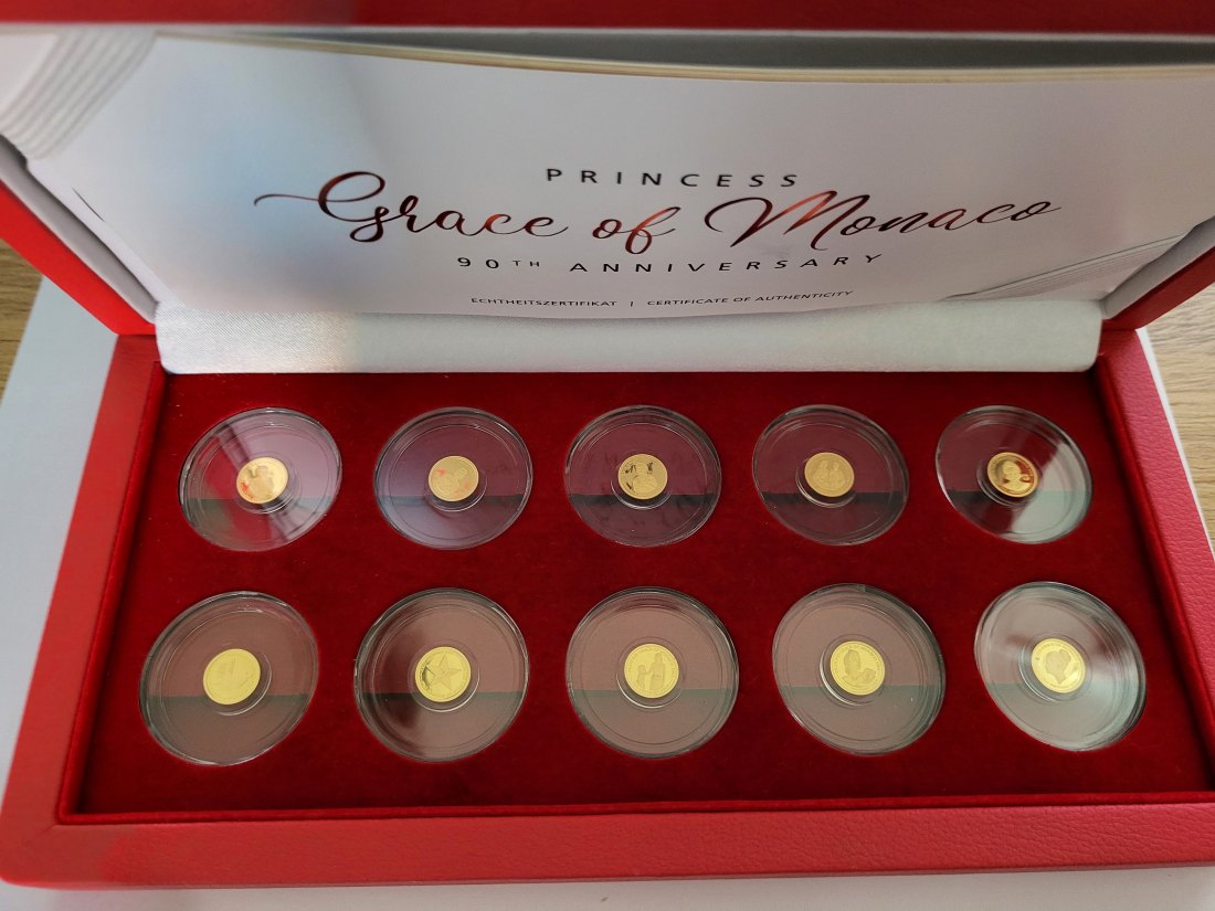  10 Dollars 2019 Goldmünze Grace of Monaco 10 Stk. 9999/0,5g Salomon Inseln Spittalgold9800 (5525   