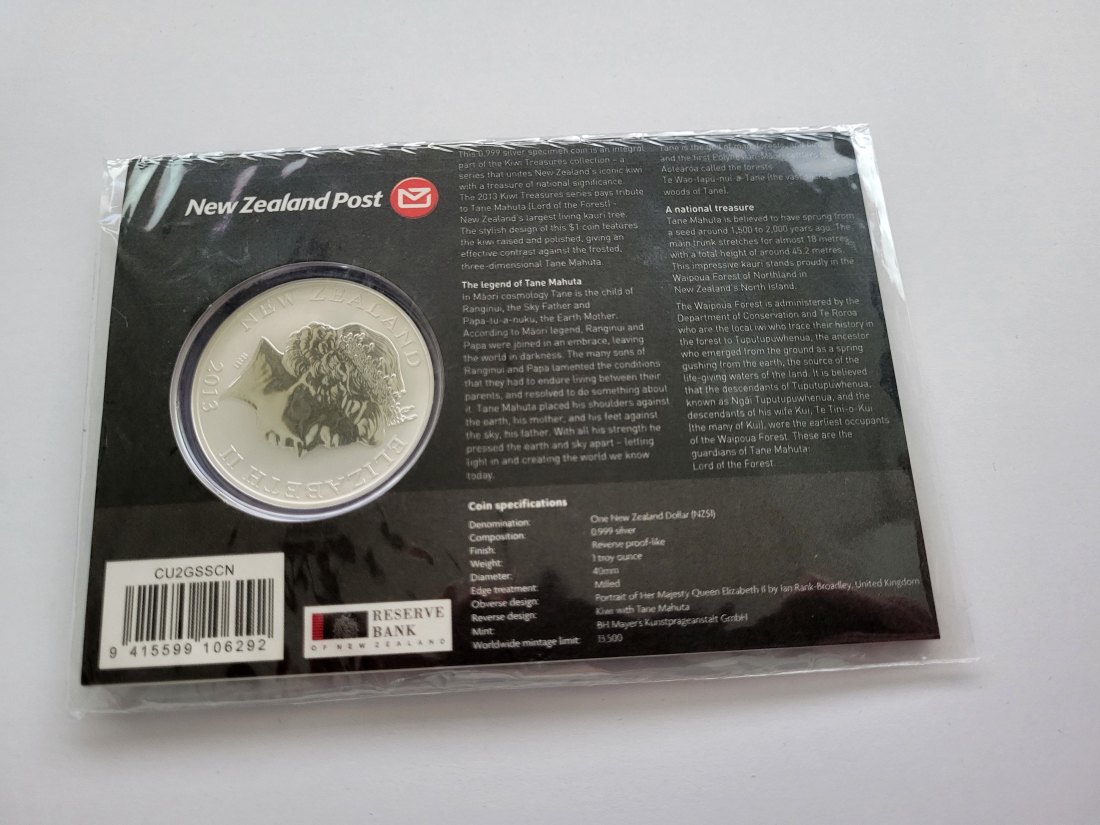 1 Dollar 2013 Kiwi 1 Oz Silbermünze New Zealand Neuseeland Spittalgold9800 (5455   