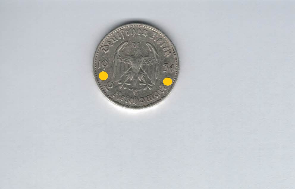  2 Mark 1934 F Garnisonkirche 21. März 1933 Ag 5g fein H´Kreuz Deutschland Spittalgold9800 (4976)   