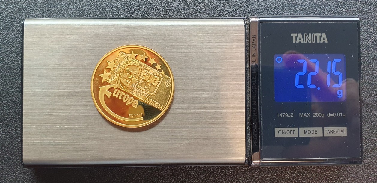  Europa 2008 Finnland / Suomi – 500 Markkaa – vergoldete Sammlermedaille   