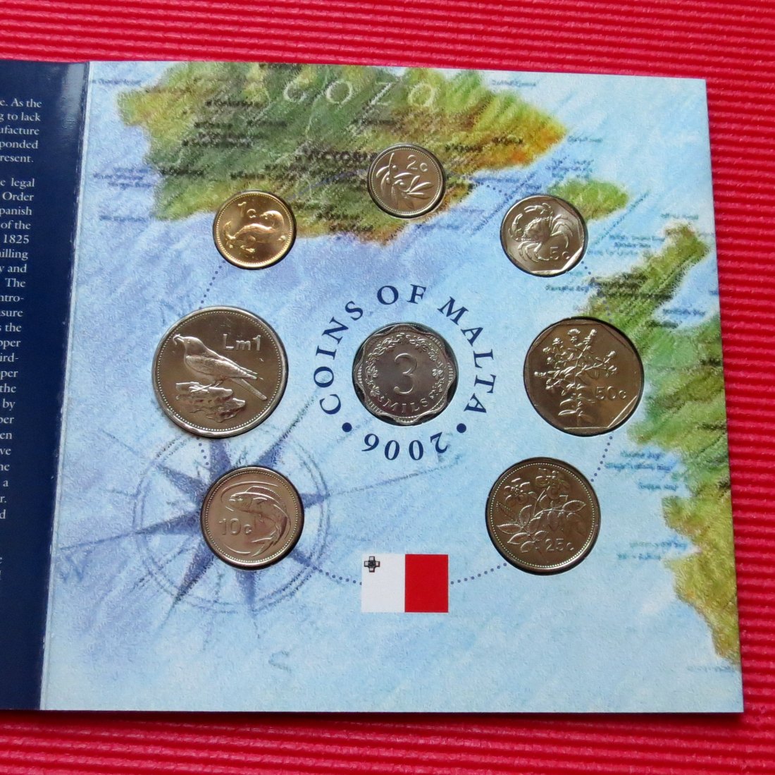 Malta 1 2 3 5 10 25 50 cents 1 pound 2006 folder