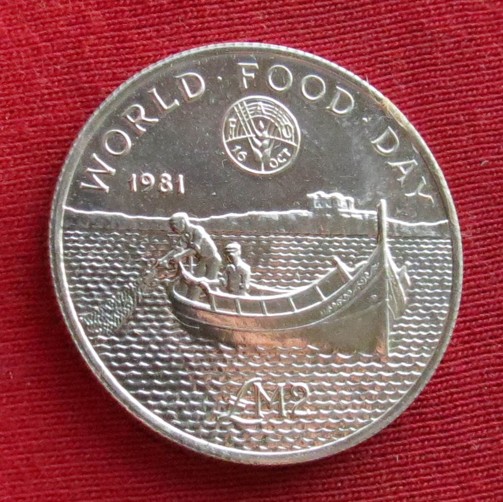 Malta 2 Pound 1981 FAO #2