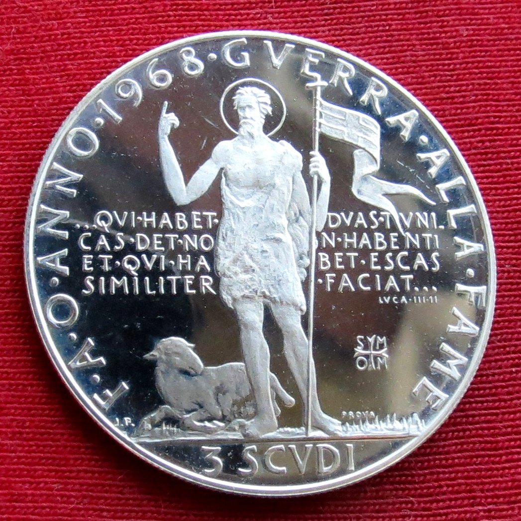 Order of Malta 3 scudi 1968 FAO