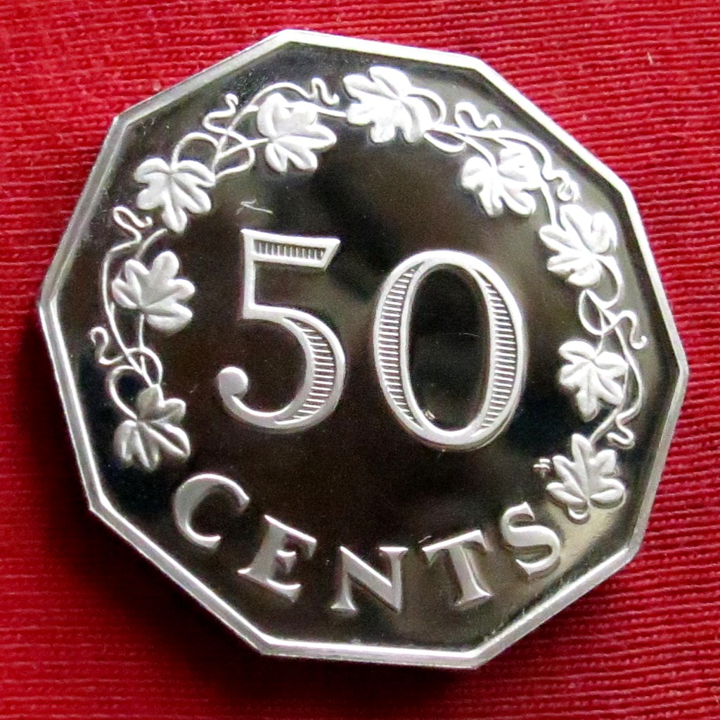Malta 50 cents 1977 Proof