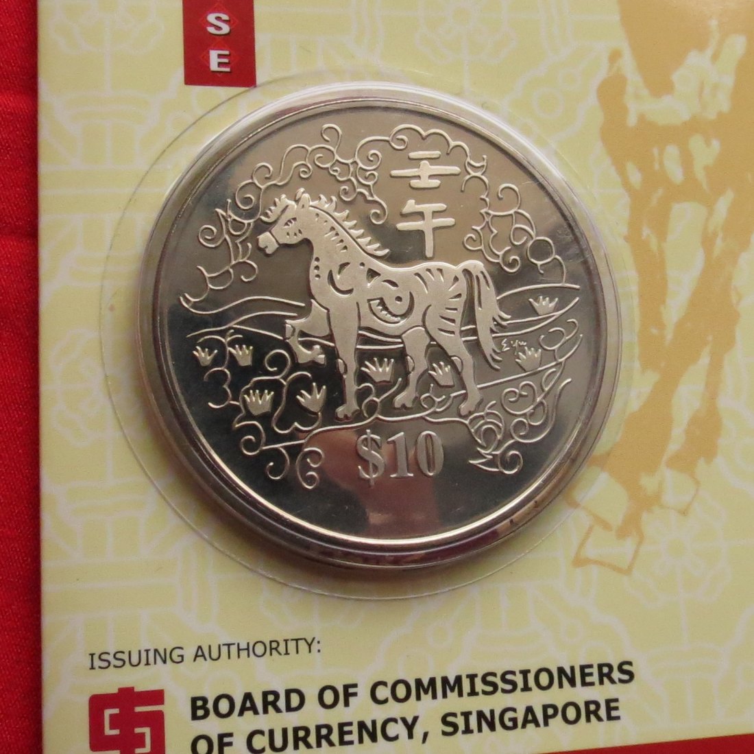 SINGAPORE 10 $ 2002 horse