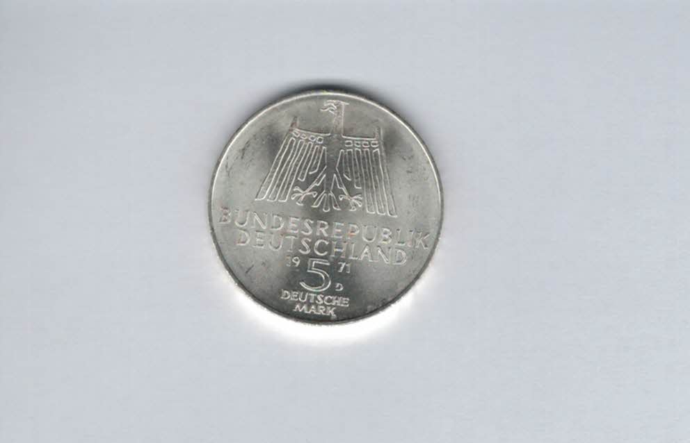  5 Mark 1971 D Albrecht Dürer silber 7g fein BRD Deutschland Spittalgold9800 (4601/6   