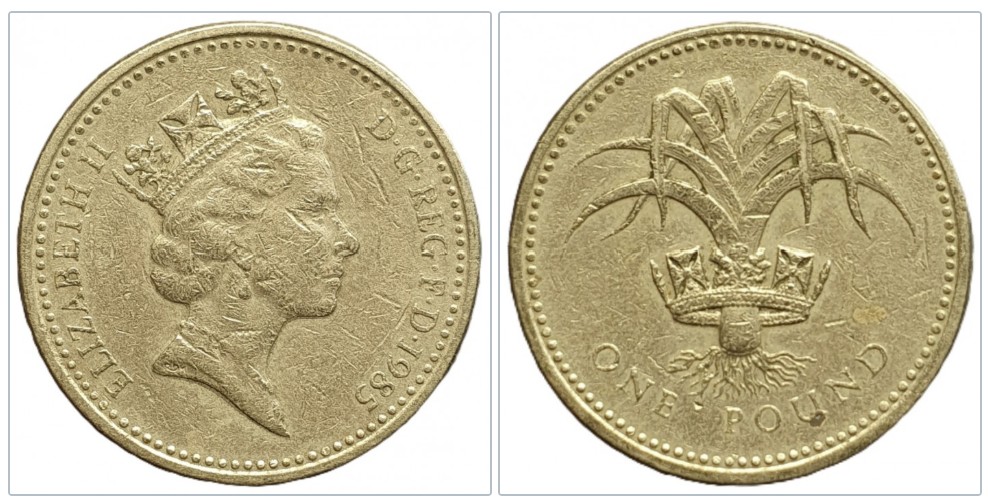  Großbritannien 1 Pfund 1985 Nickel Messing Münze   