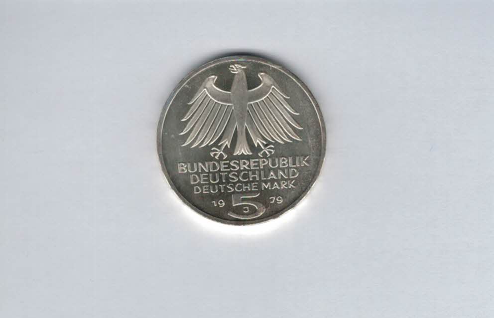  5 Mark 1979 J Archäologisches Institut silber 7g fein BRD Deutschland Spittalgold9800 (4601/16   