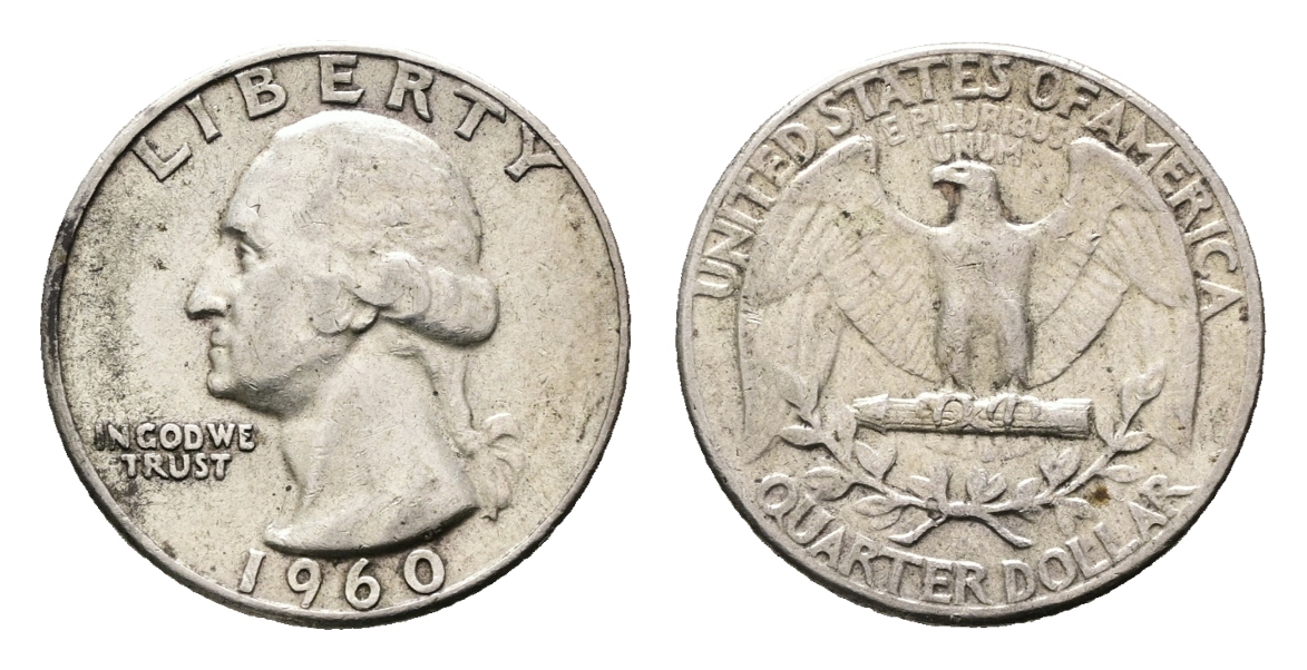  Ausland: USA; Quarter Dollar 1960   