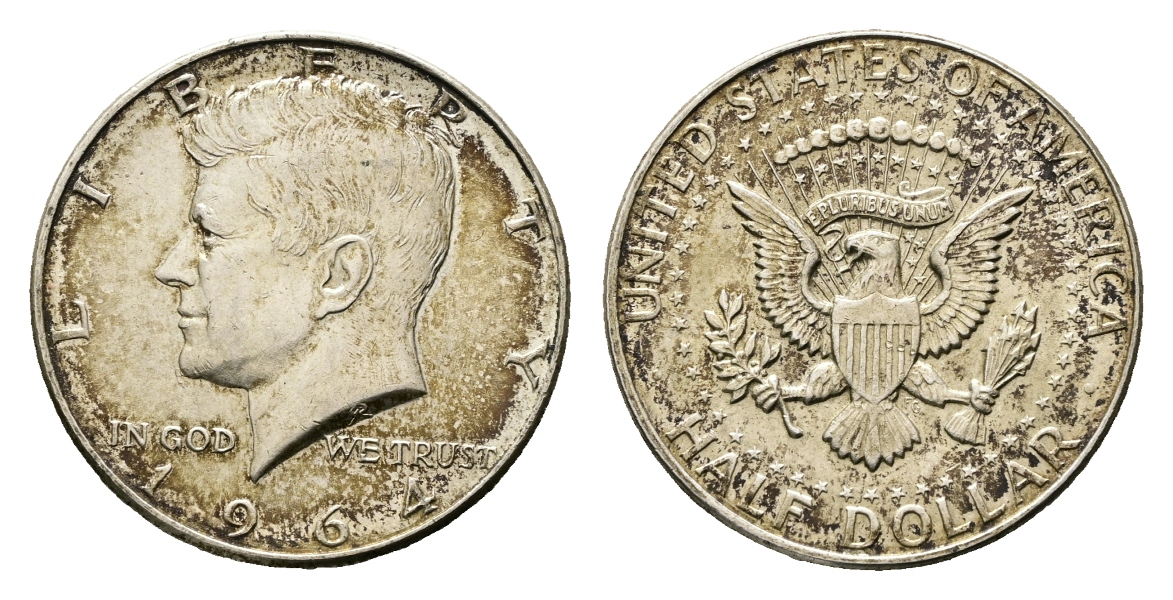  Ausland: USA; half Dollar 1964   